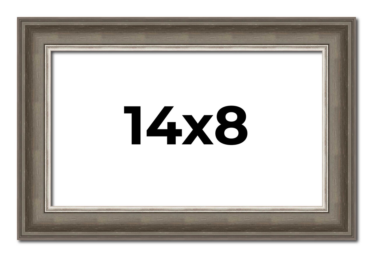 Photo Size Weathered Black Picture Frame - UV Acrylic, Foam Board Backing, Hanging Hardware